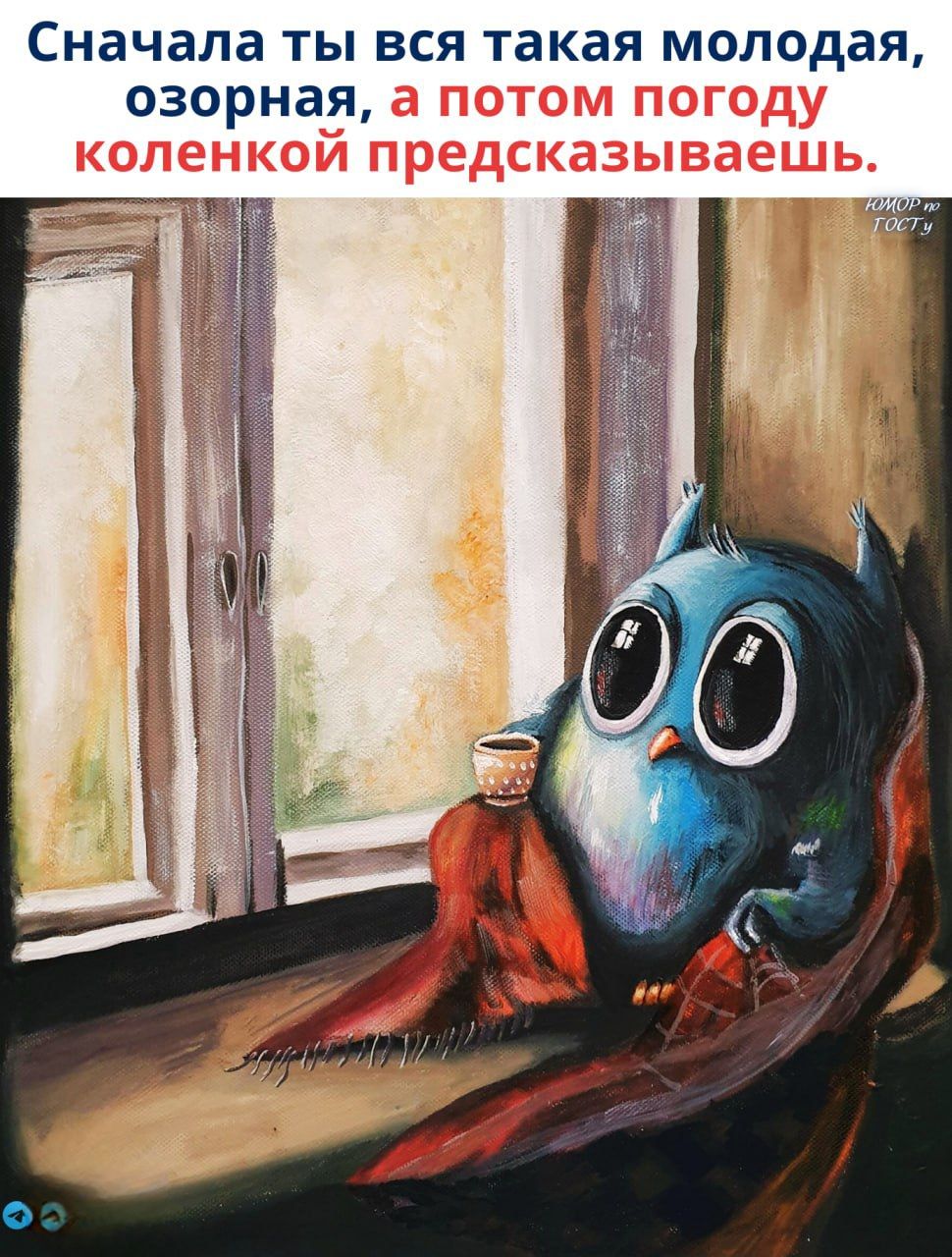 Сначала ты вся такая молодая, озорная, а потом погоду коленкой предсказываешь.