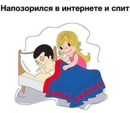 Напозорился в интернете и спит