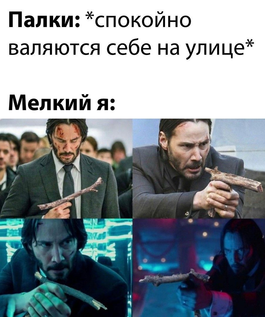 Палки: *спокойно валяются себе на улице*\nМелкий я: