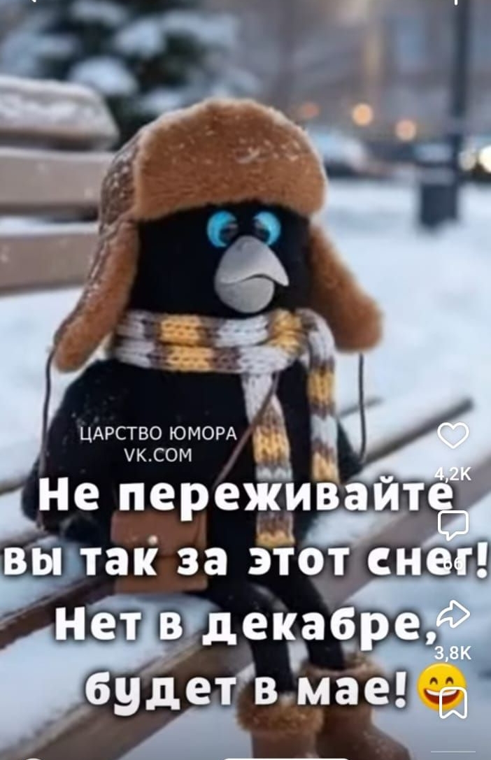 Не переживайте вы так за этот снег! Нет в декабре, будет в мае! 😄