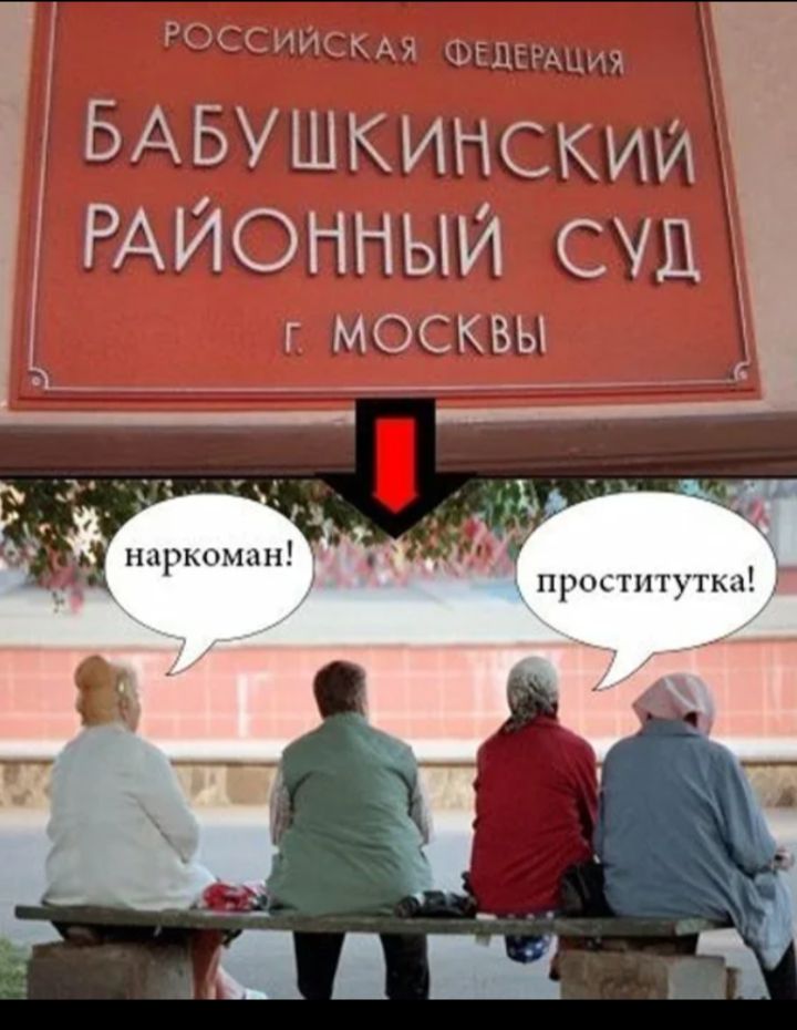 Российская Федерация
Бабушкинский районный суд
г. Москвы
наркоман!
проститутка!