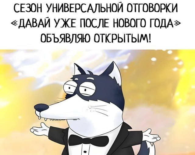 СЕЗОН УНИВЕРСАЛЬНОЙ ОТГОВОРКИ «ДАВАЙ УЖЕ ПОСЛЕ НОВОГО ГОДА» ОБЪЯВЛЯЮ ОТКРЫТЫМ!