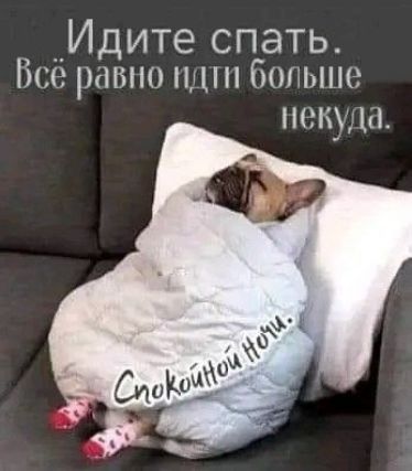 Идите спать. Всё равно идти больше некуда. Спокойной ночи!