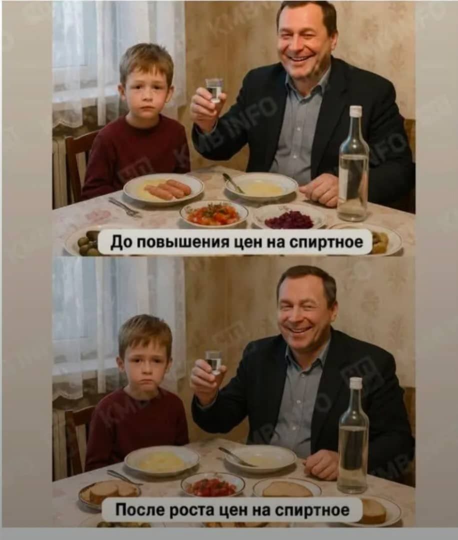 До повышения цен на спиртное
После роста цен на спиртное