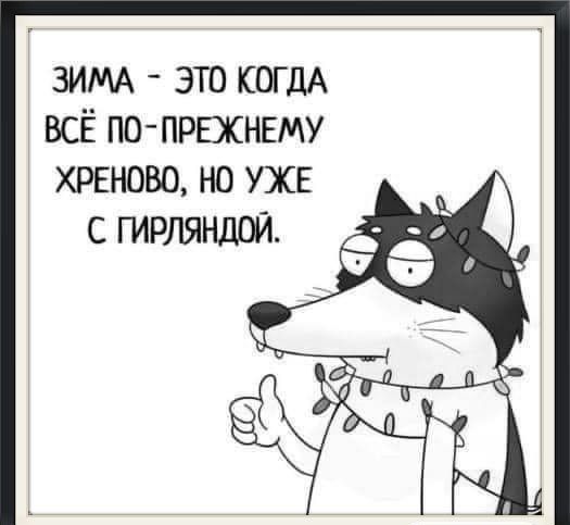 ЗИМА - ЭТО КОГДА ВСЁ ПО-ПРЕЖНЕМУ ХРЕНОВО, НО УЖЕ С ГИРЛЯНДОЙ.