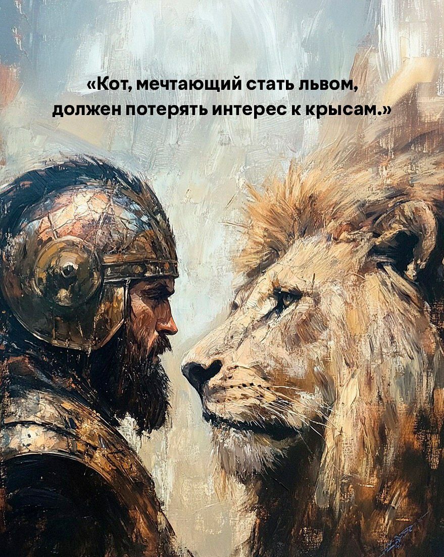 «Кот, мечтающий стать львом, должен потерять интерес к крысам.»