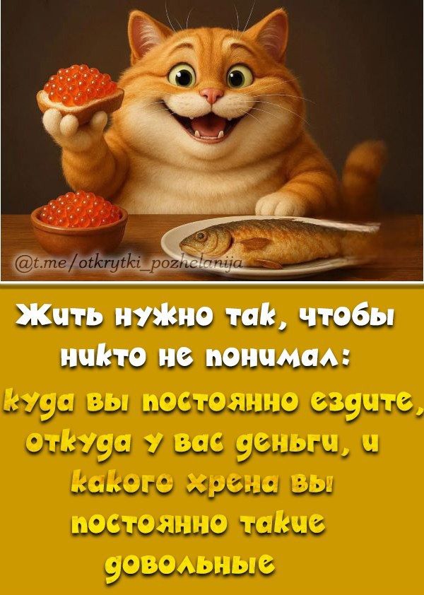 Жить нужно так, чтобы никто не понимал: куда вы постоянно ездите, откуда у вас деньги, и какого хрена вы постоянно такие довольные