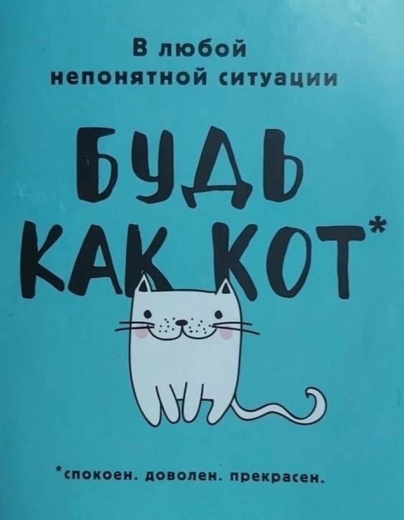 В любой непонятной ситуации
БУДЬ КАК КОТ
*спокоен. доволен. прекрасен.