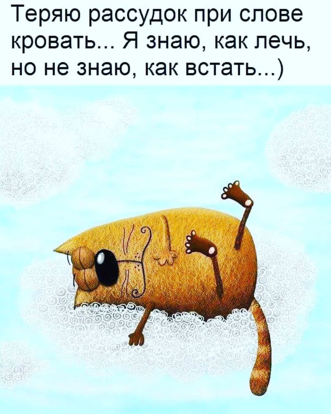 Теряю рассудок при слове кровать... Я знаю, как лечь, но не знаю, как встать...)