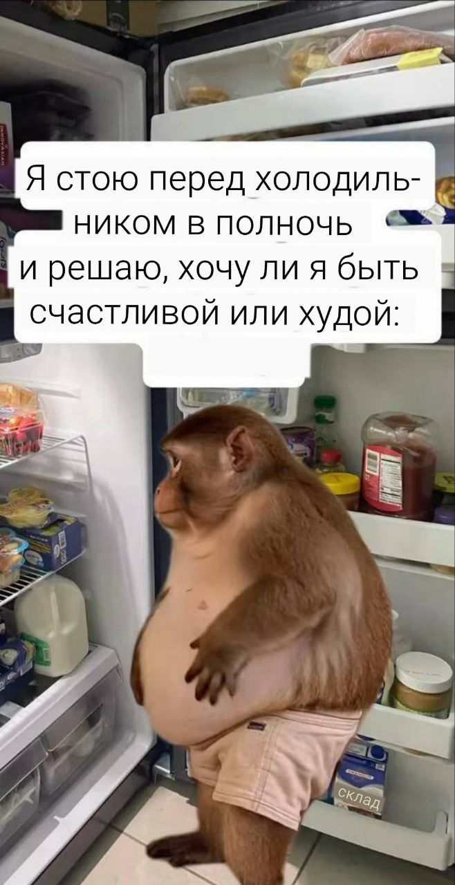 Я стою перед холодильником в полночь и решаю, хочу ли я быть счастливой или худой: