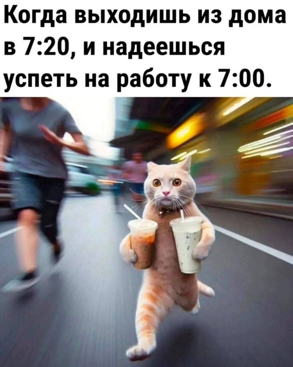 Когда выходишь из дома в 7:20, и надеешься успеть на работу к 7:00.