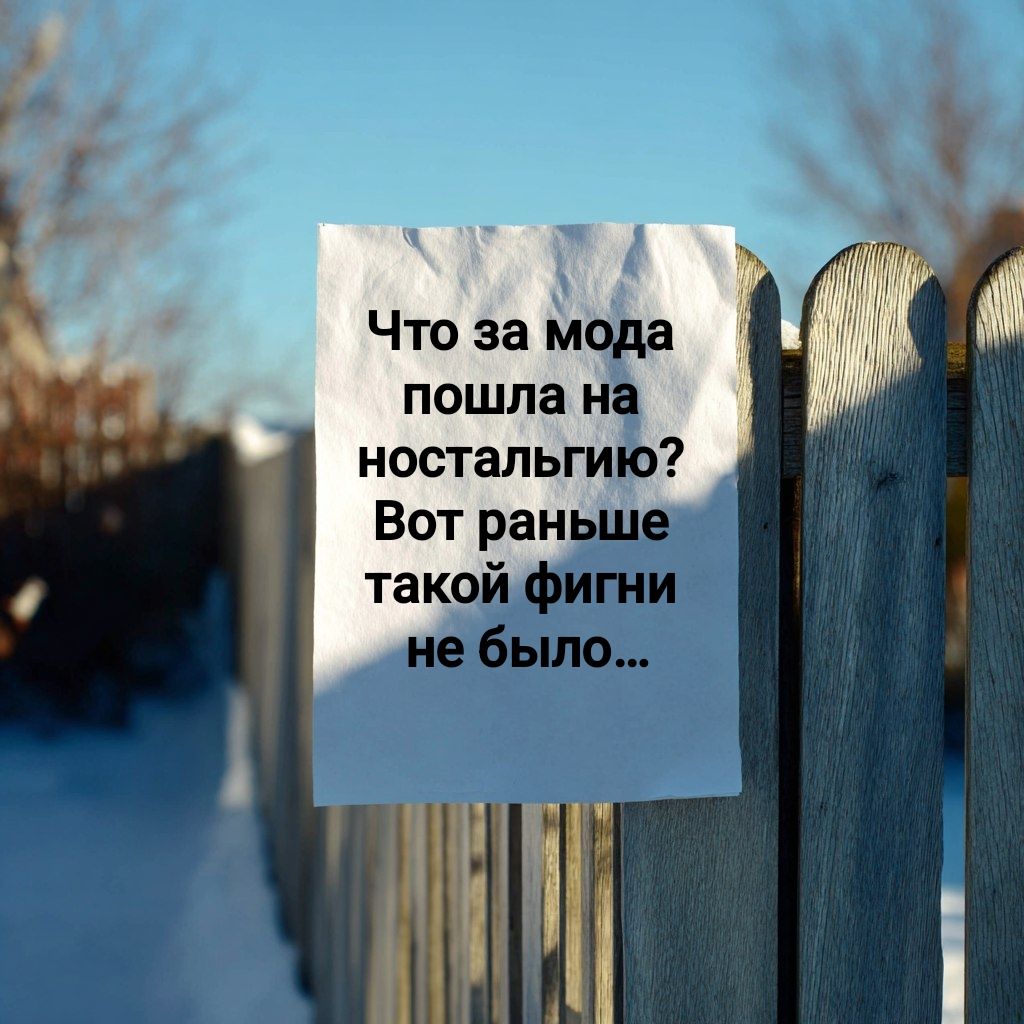 Что за мода пошла на ностальгию? Вот раньше такой фигни не было...