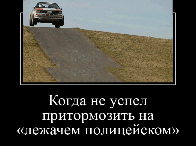 Когда не успел\nпритормозить на «лежачем полицейском»