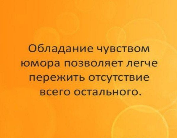 Обладание чувством юмора позволяет легче пережить отсутствие всего остального.