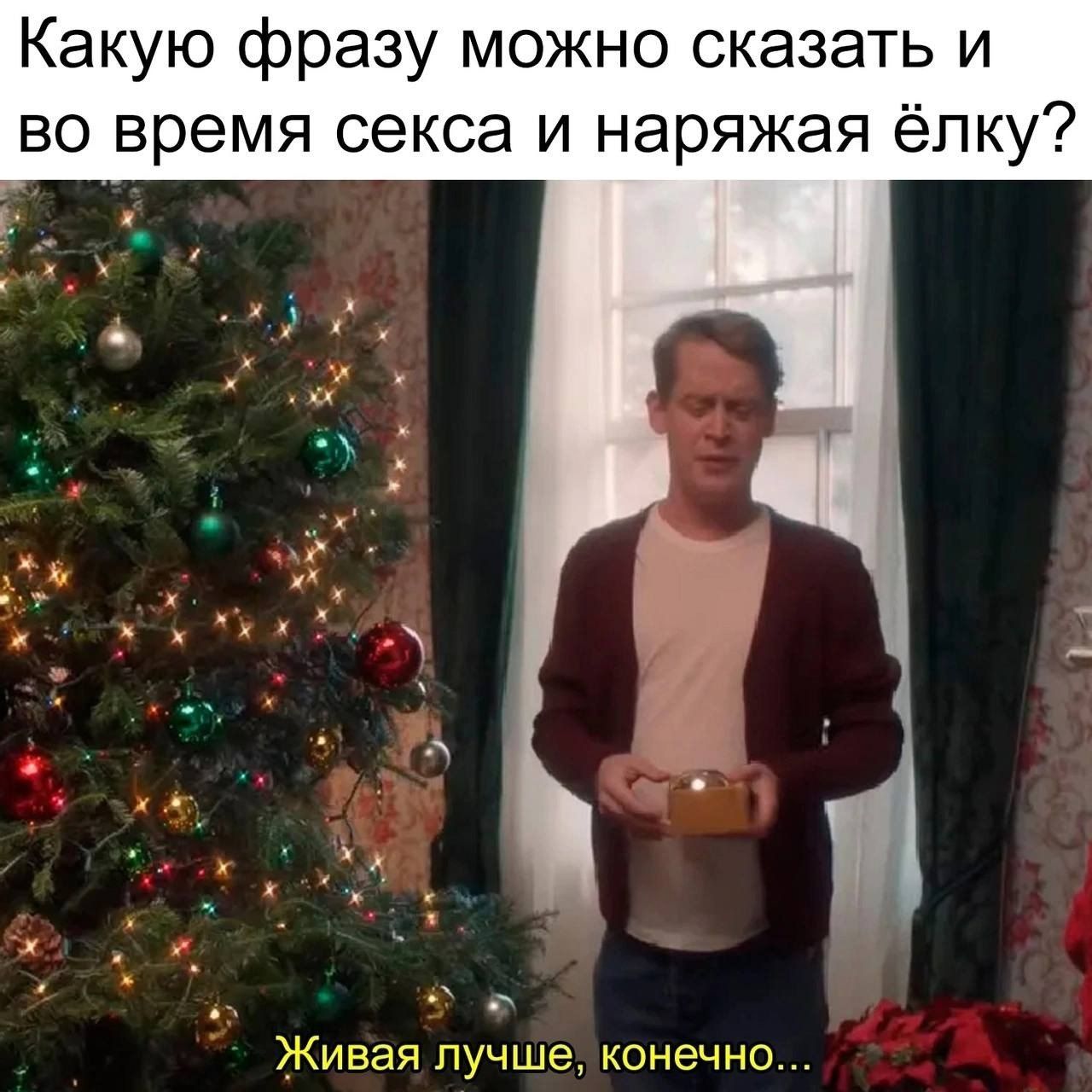 Какую фразу можно сказать и во время секса и наряжая ёлку?
Живая лучше, конечно...