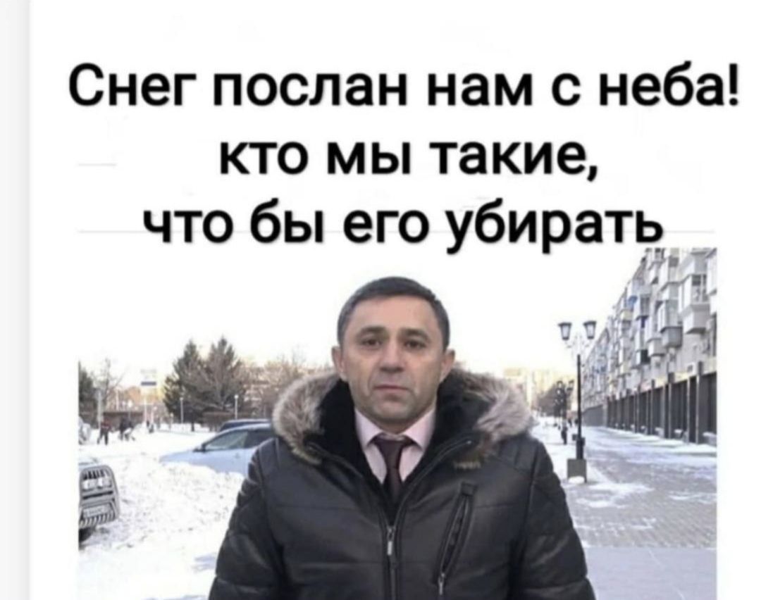 Снег послан нам с неба! кто мы такие, что бы его убирать