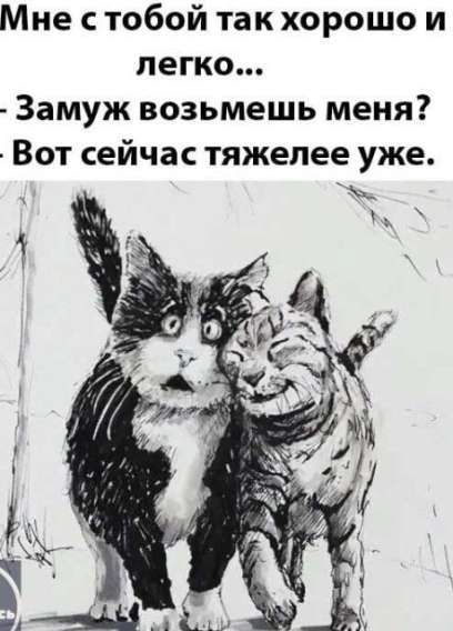 Мне с тобой так хорошо и легко... - Замуж возьмешь меня? - Вот сейчас тяжелее уже.