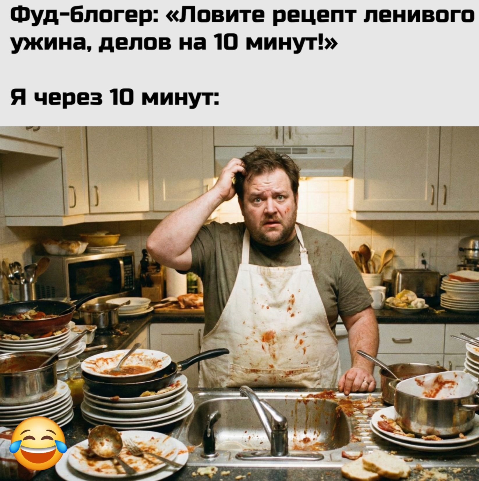 Фуд-блогер: «Ловите рецепт ленивого ужина, делов на 10 минут!»\nЯ через 10 минут: