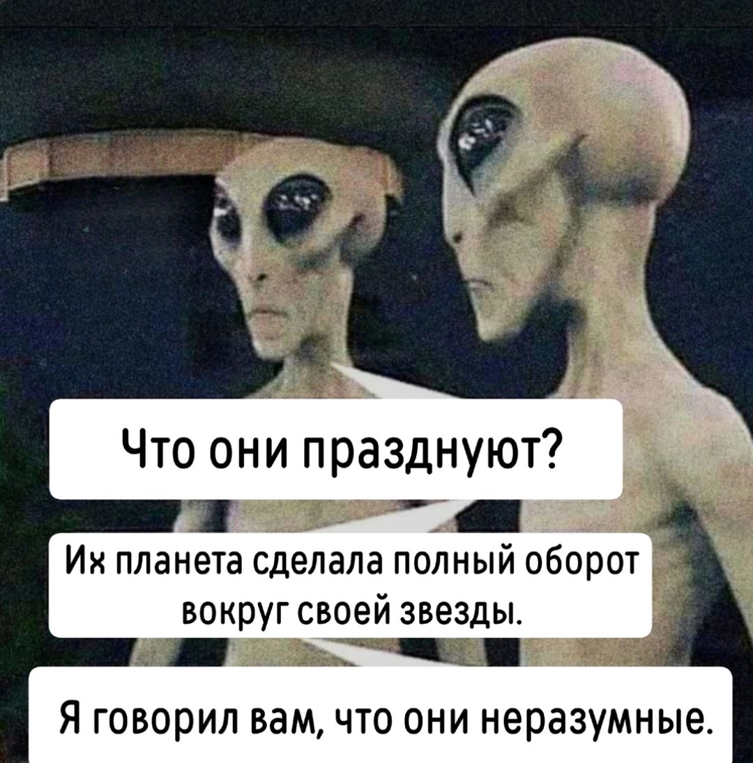 Что они празднуют? Их планета сделала полный оборот вокруг своей звезды. Я говорил вам, что они неразумные.