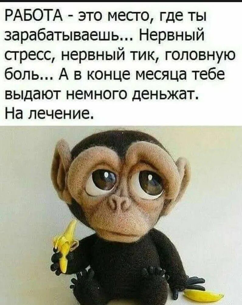 РАБОТА - это место, где ты зарабатываешь... Нервный стресс, нервный тик, головную боль... А в конце месяца тебе выдают немного денег. На лечение.