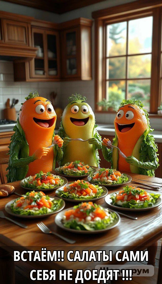 ВСТАЁМ!! САЛАТЫ САМИ СЕБЯ НЕ ДОЕДЯТ!!!