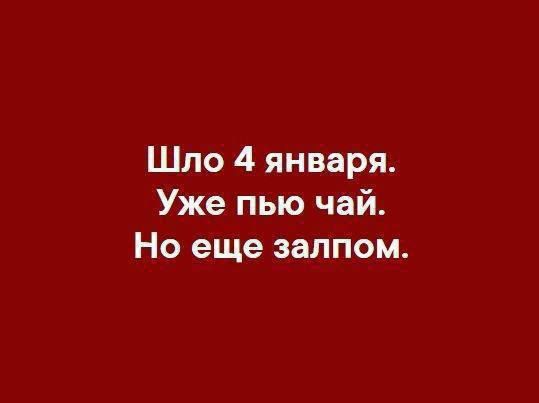 Шло 4 января. Уже пью чай. Но еще залпом.