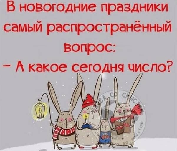 В новогодние праздники самый распространённый вопрос: - А какое сегодня число?