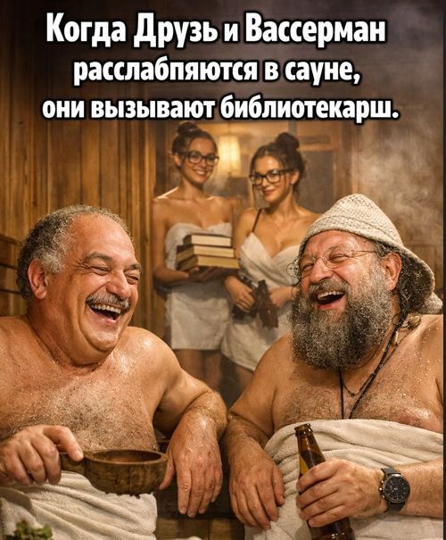 Когда Друг и Вассерман расслабляются в сауне, они вызывают библиотекарш.