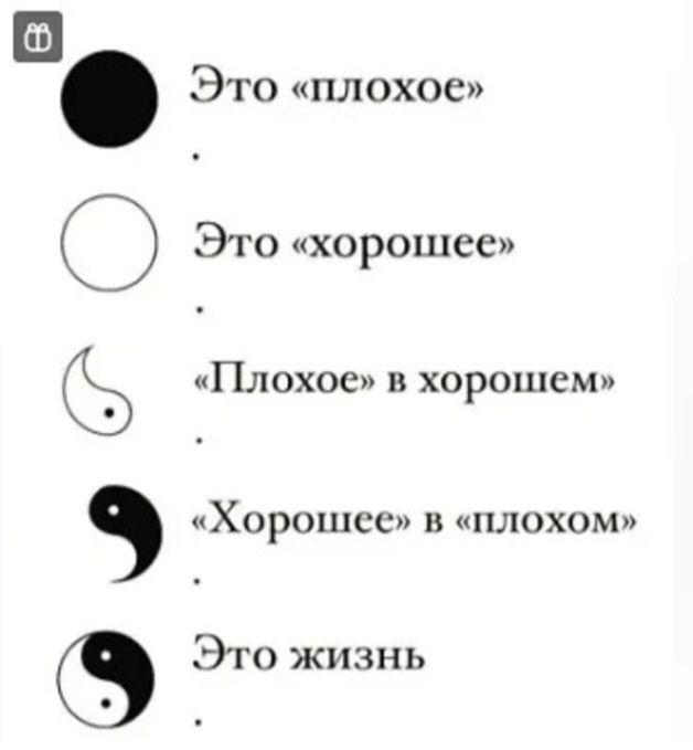 Это «плохое»

Это «хорошее»

«Плохое» в хорошем

«Хорошее» в «плохом»

Это жизнь