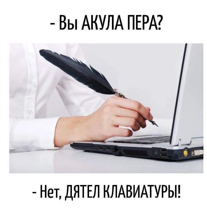- Вы АКУЛА ПЕРА? - Нет, ДЯТЕЛ КЛАВИАТУРЫ!