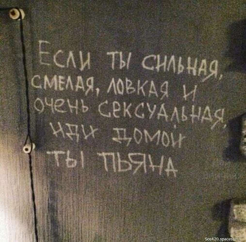 Если ты сильная, смелая, ловкая и очень сексуальная, иди домой, ты пьяна
