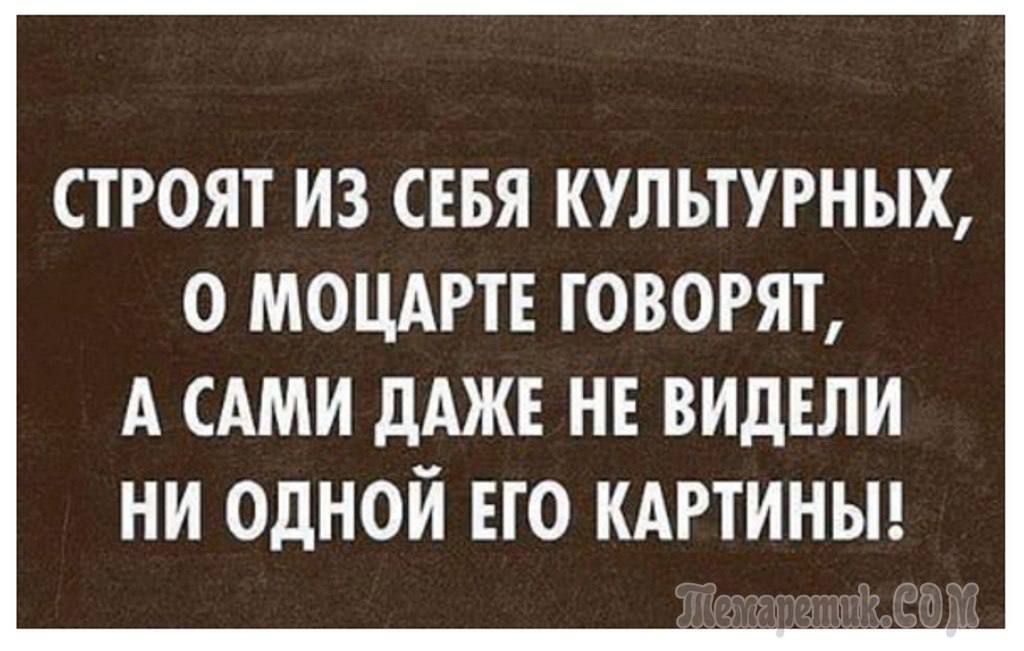 Строят из себя культурных, о Моцарте говорят, а сами даже не видели ни одной его картины!