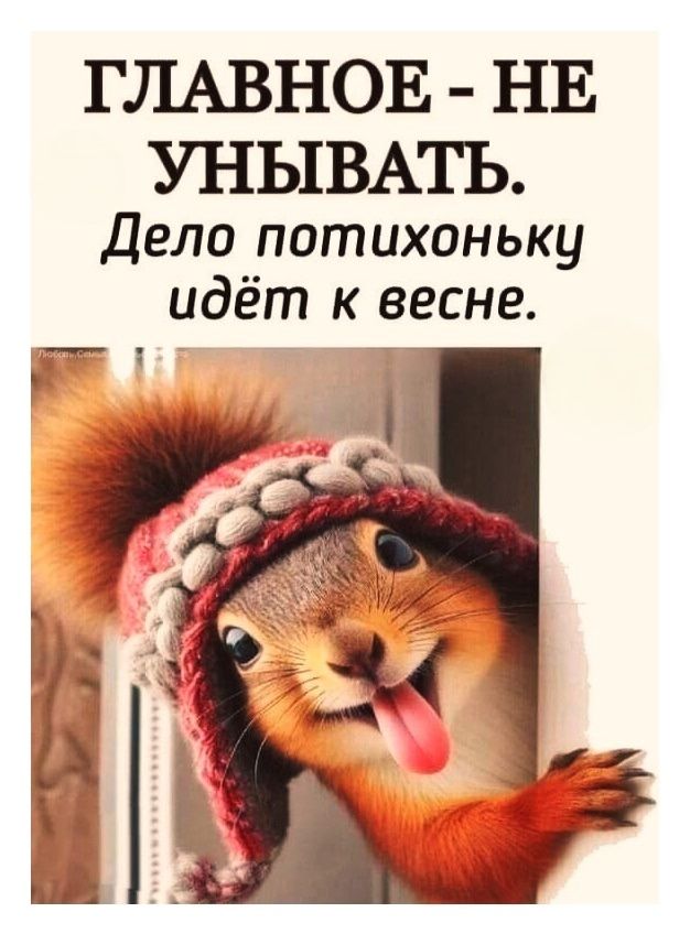 ГЛАВНОЕ - НЕ УНИВАТЬ. Дело потихоньку идёт к весне.