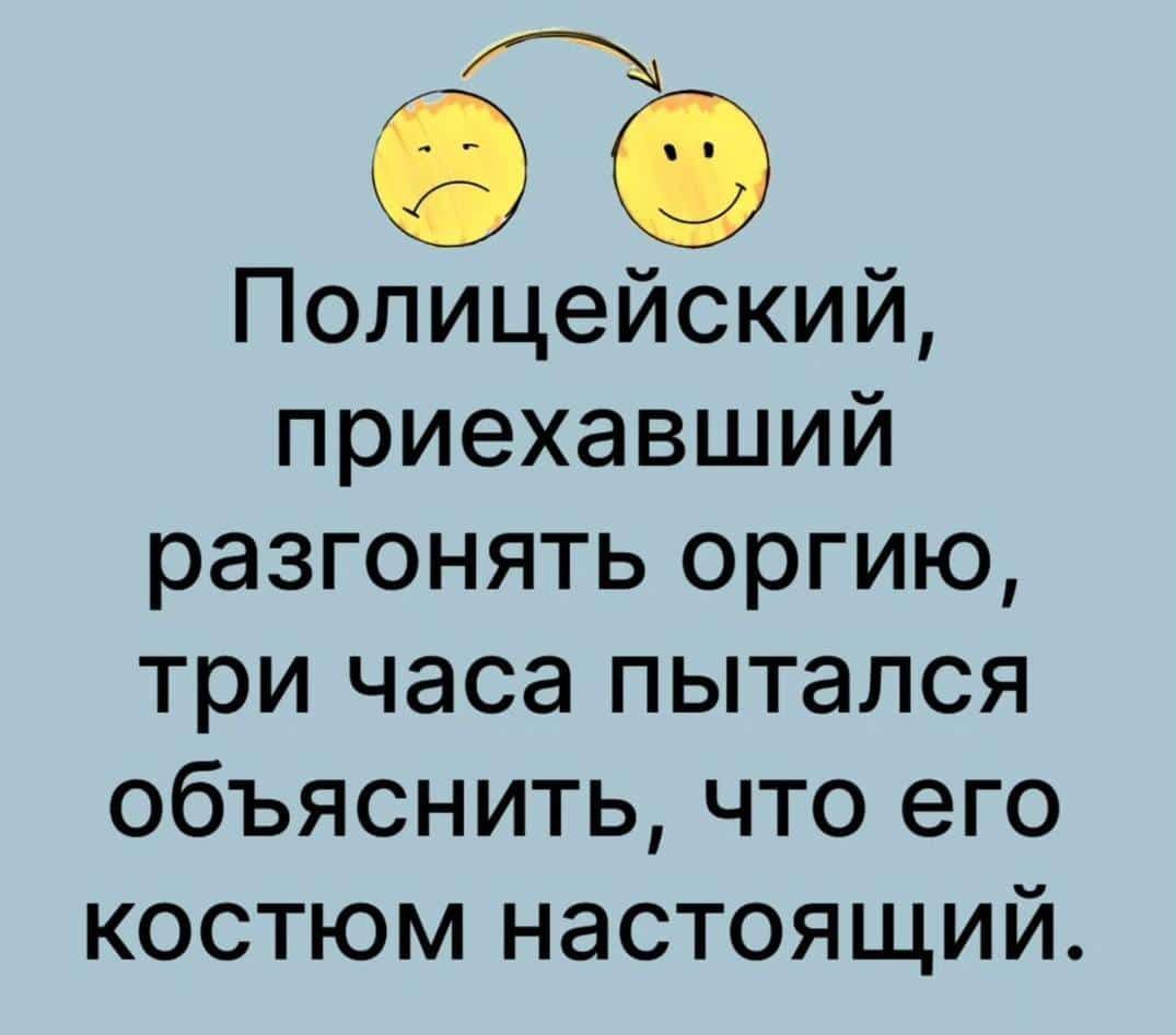 Полицейский, приехавший разгонять орггию, три часа пытался объяснить, что его костюм настоящий.