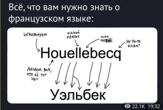 Всё, что вам нужно знать о французском языке:\nHouellebecq\nУэльбек
