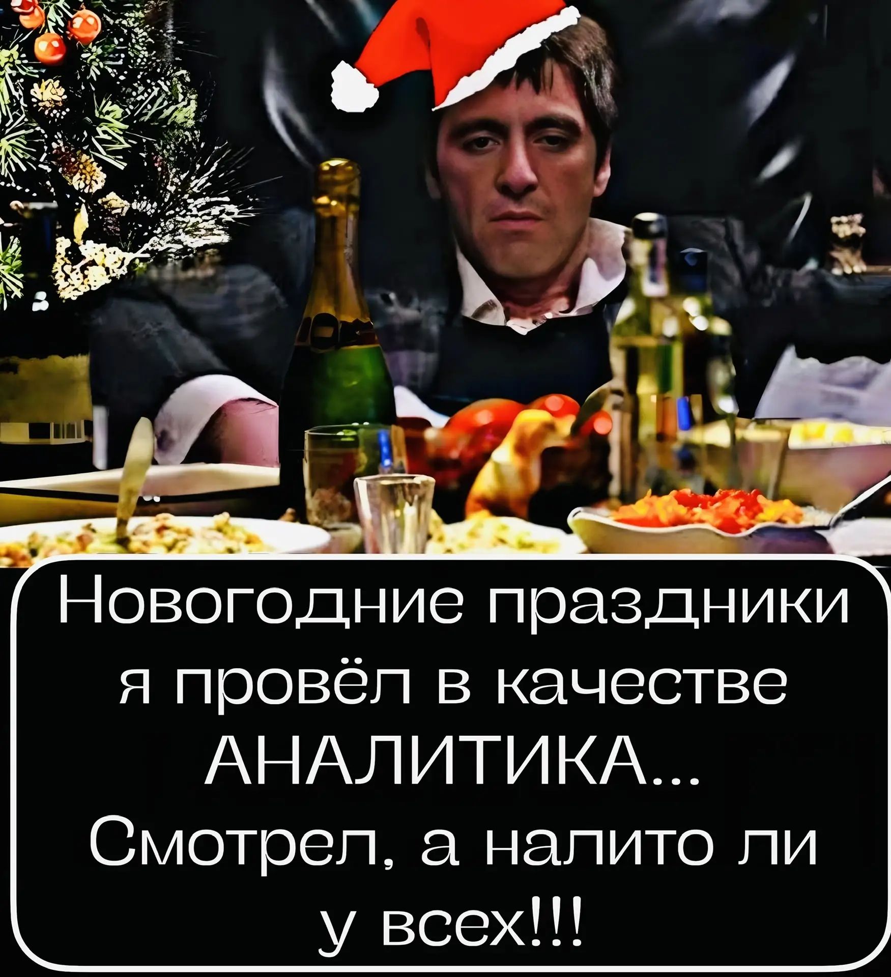 Новогодние праздники я провёл в качестве АНАЛИТИКА... Смотрел, а налито ли у всех!!!