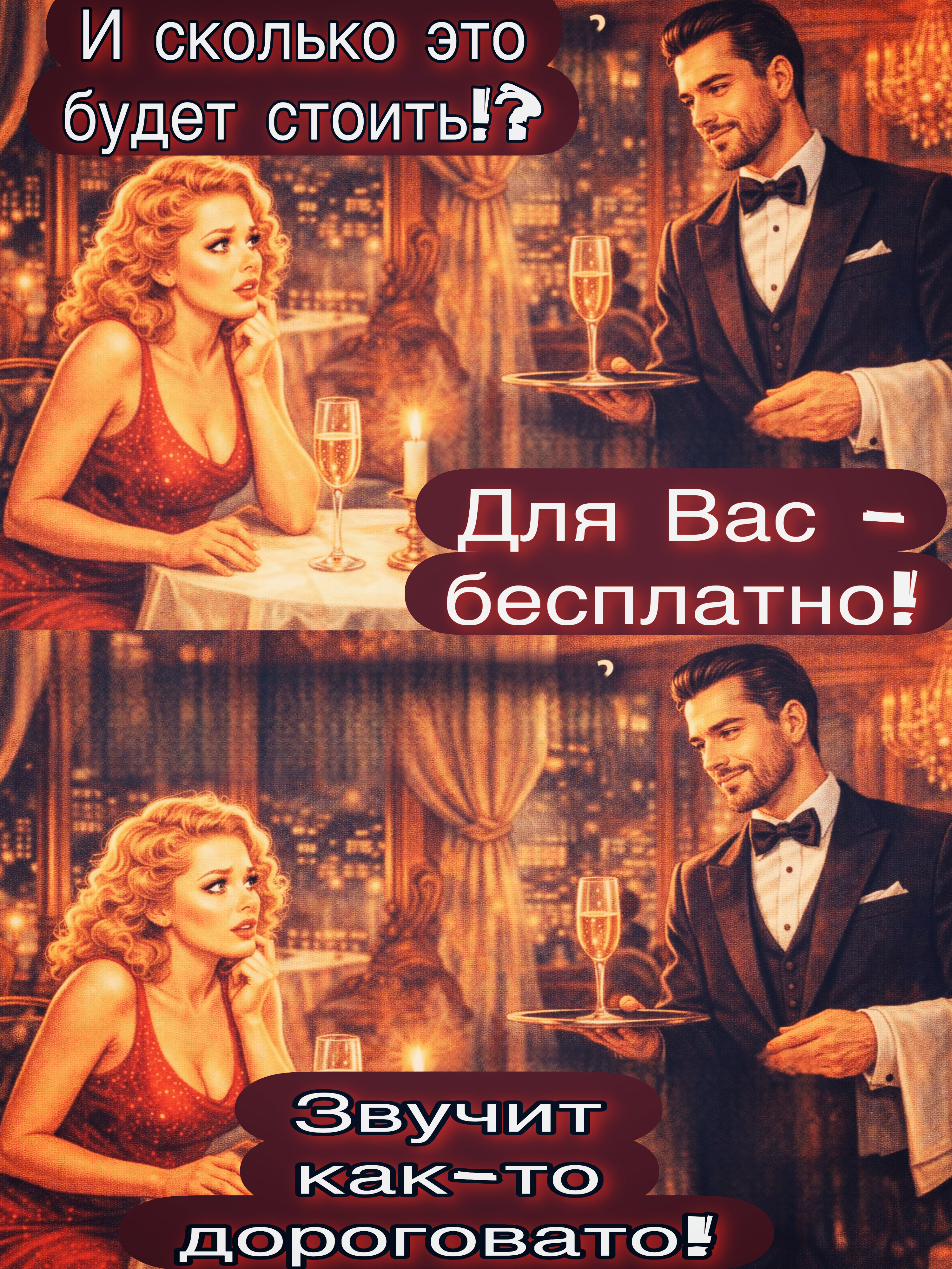 И сколько это будет стоить? Для Вас - бесплатно! Звучит как‑то дорого!