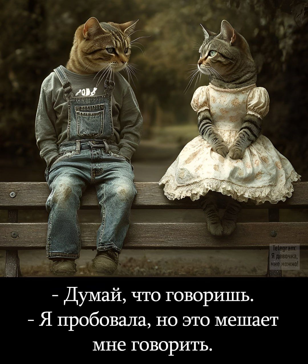 - Думай, что говоришь.
- Я пробовала, но это мешает мне говорить.