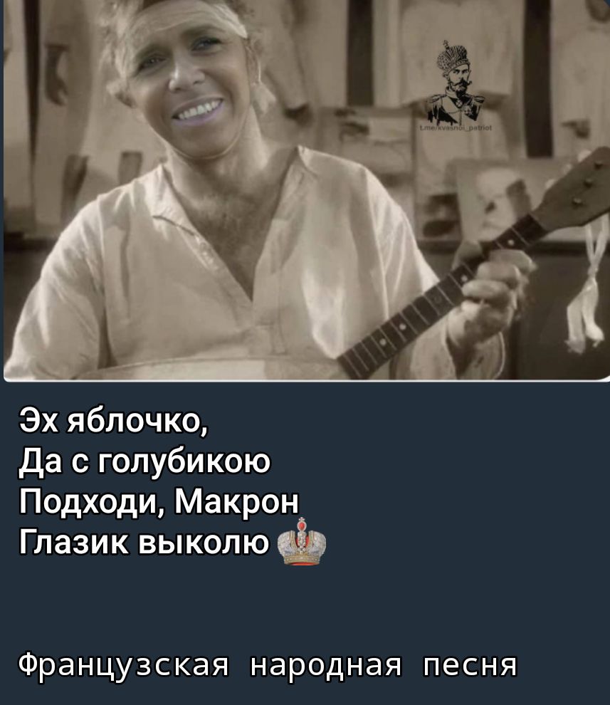 Эх яблочко, Да с голубикой Подходи, Макрон Глазик выколю 👑
Французская народная песня