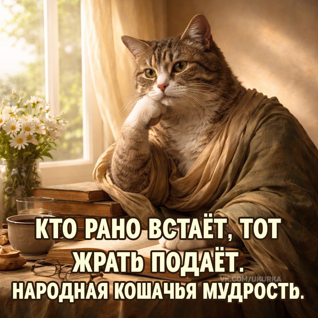 КТО РАНО ВСТАЁТ, ТОТ ЖРАТЬ ПОЛДАЁТ. НАРОДНАЯ КОШЧЬЯ МУДРОСТЬ.