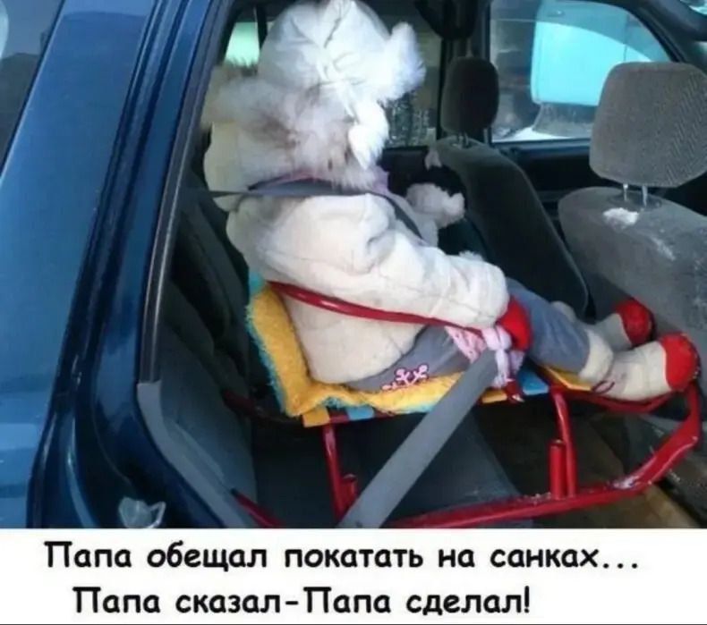 Папа обещал покатать на санках... Папа сказал-Папа сделал!