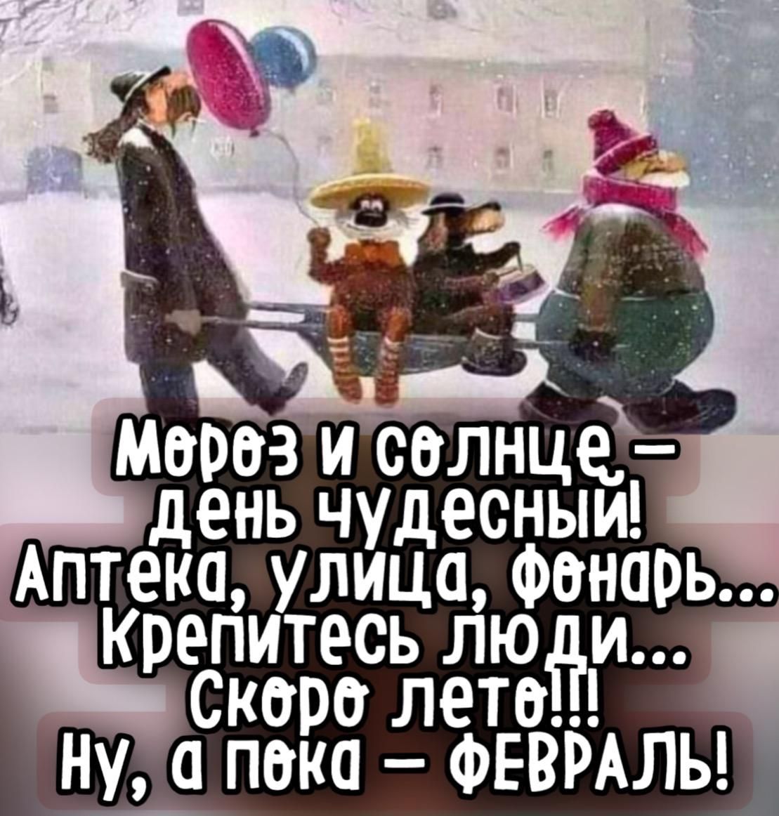 мороз и солнце – день чудесный! Аптeкa, улица, фонарь... Крeпитесь люди... Скоро лететь!! Ну, а пока – ФЕВРАЛЬ!