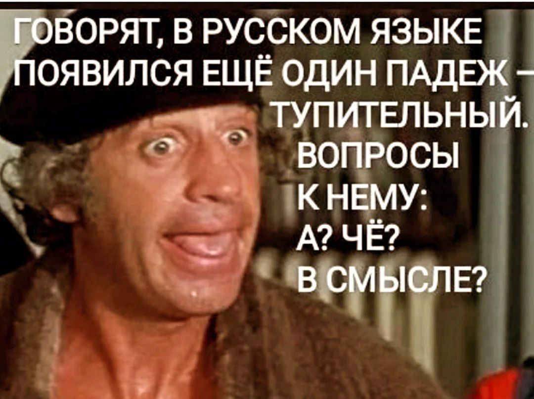 ГОВОРЯТ, В РУССКОМ ЯЗЫКЕ ПОЯВИЛСЯ ЕЩЕ ОДИН ПАДЕЖ — ТУПИТЕЛЬНЫЙ. ВОПРОСЫ К НЕМУ: А? ЧЁ? В СМЫСЛЕ?