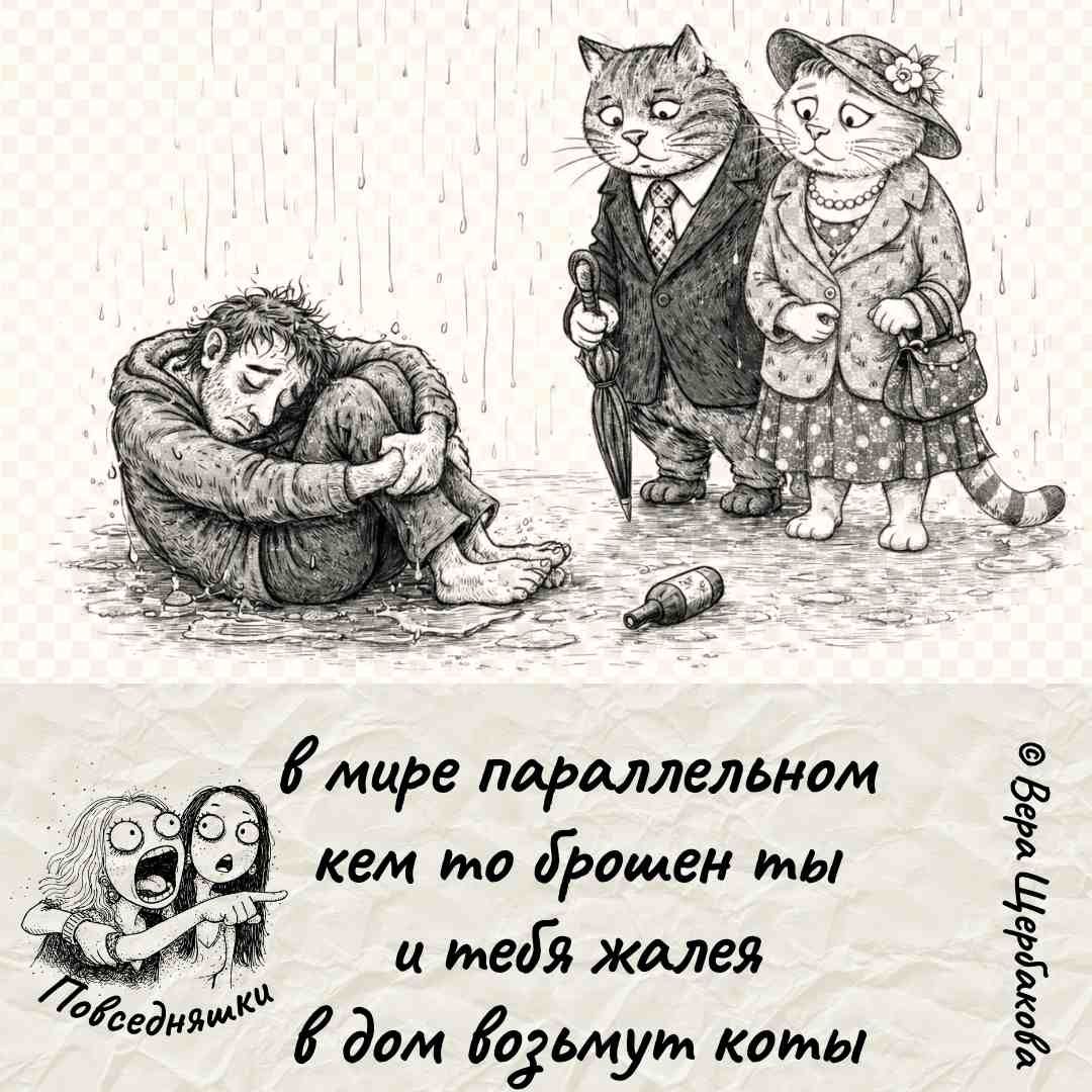 В мире параллельном кто-то брошен ты и тебя жалея в дом возмут коты