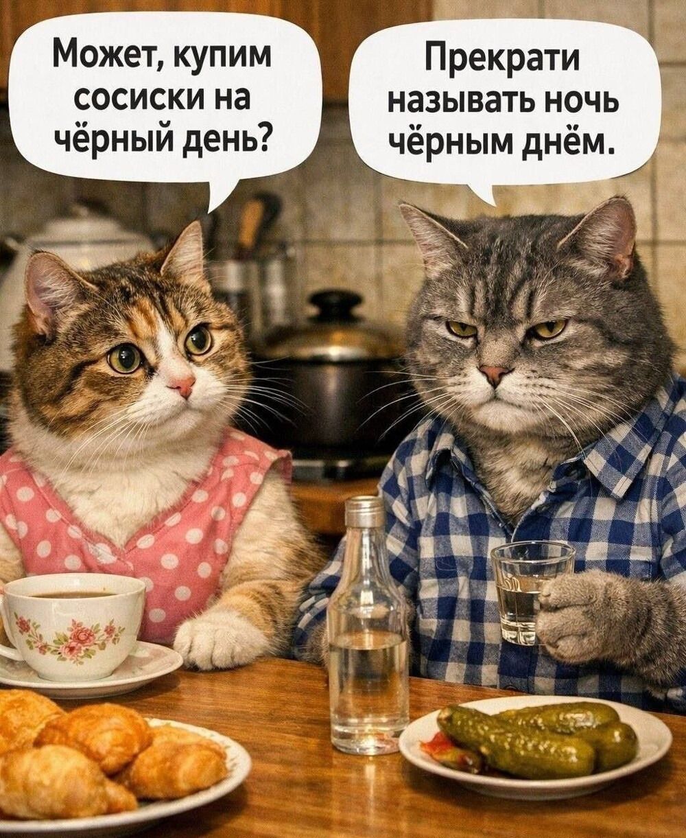 Может, купим сосиски на чёрный день?
Прекратить называть ночь чёрным днём.
