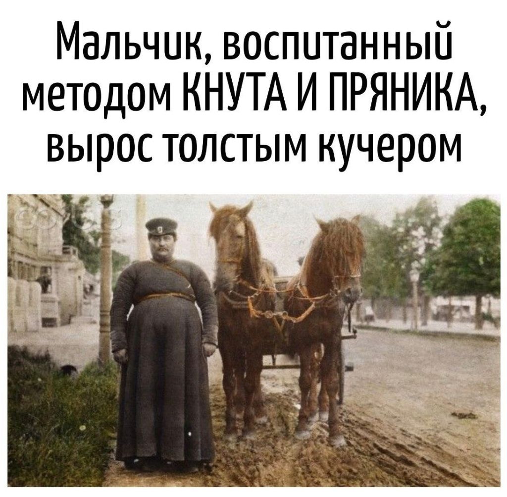 Мальчик, воспитанный методом КНУТА И ПРЯНИКА, вырос толстым кучером