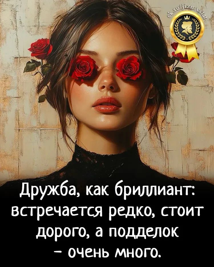 Дружба, как бриллиант: встречается редко, стоит дорого, а подделок - очень много.