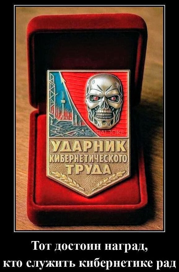 УДАРНИК КИБЕРНЕТИЧЕСКОГО ТРУДА
Тот достоин наград, кто служит кибернетике рад