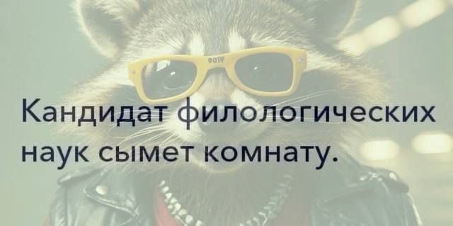 Кандидат филологических наук сымет комнату.