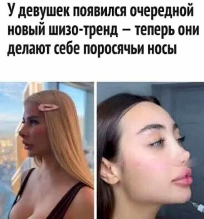 У девушек появился очередной новый шизо-тренд – теперь они делают себе поросячьи носы